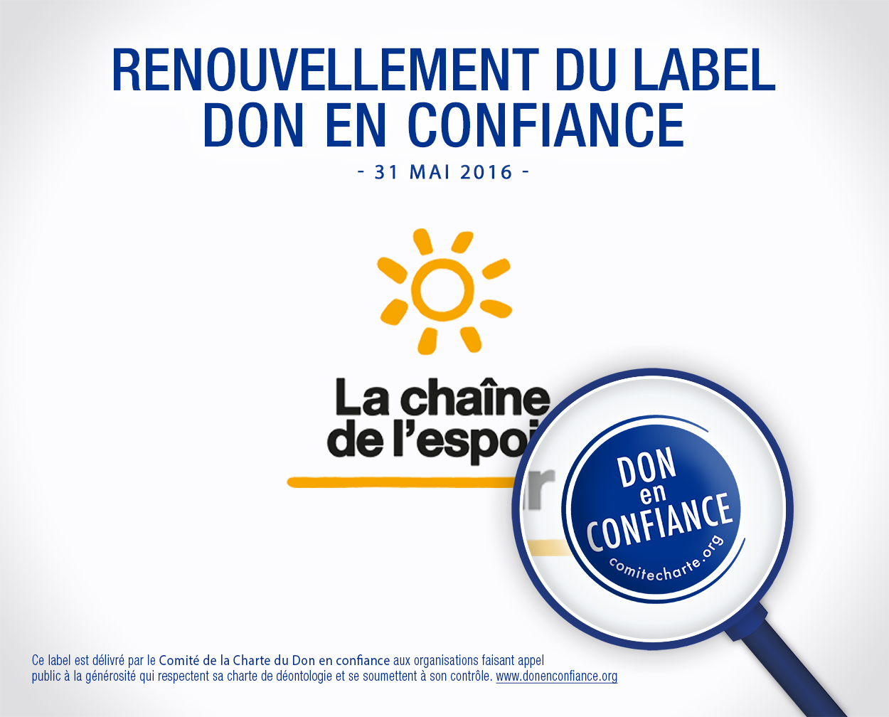 Renouvellement label Chane de l'Espoir