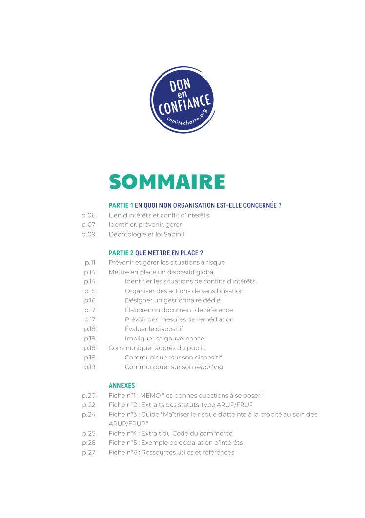 Guide liens et conflits d'interets-sommaire